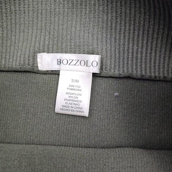 Bozzolo Women's Olive Green Ribbed Nylon Biker Shorts Size S/M - Picture 5 of 8